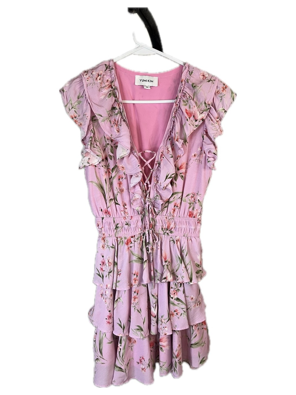 Yumi Kim Kiki Pink Floral Ruffle Tiered Dress